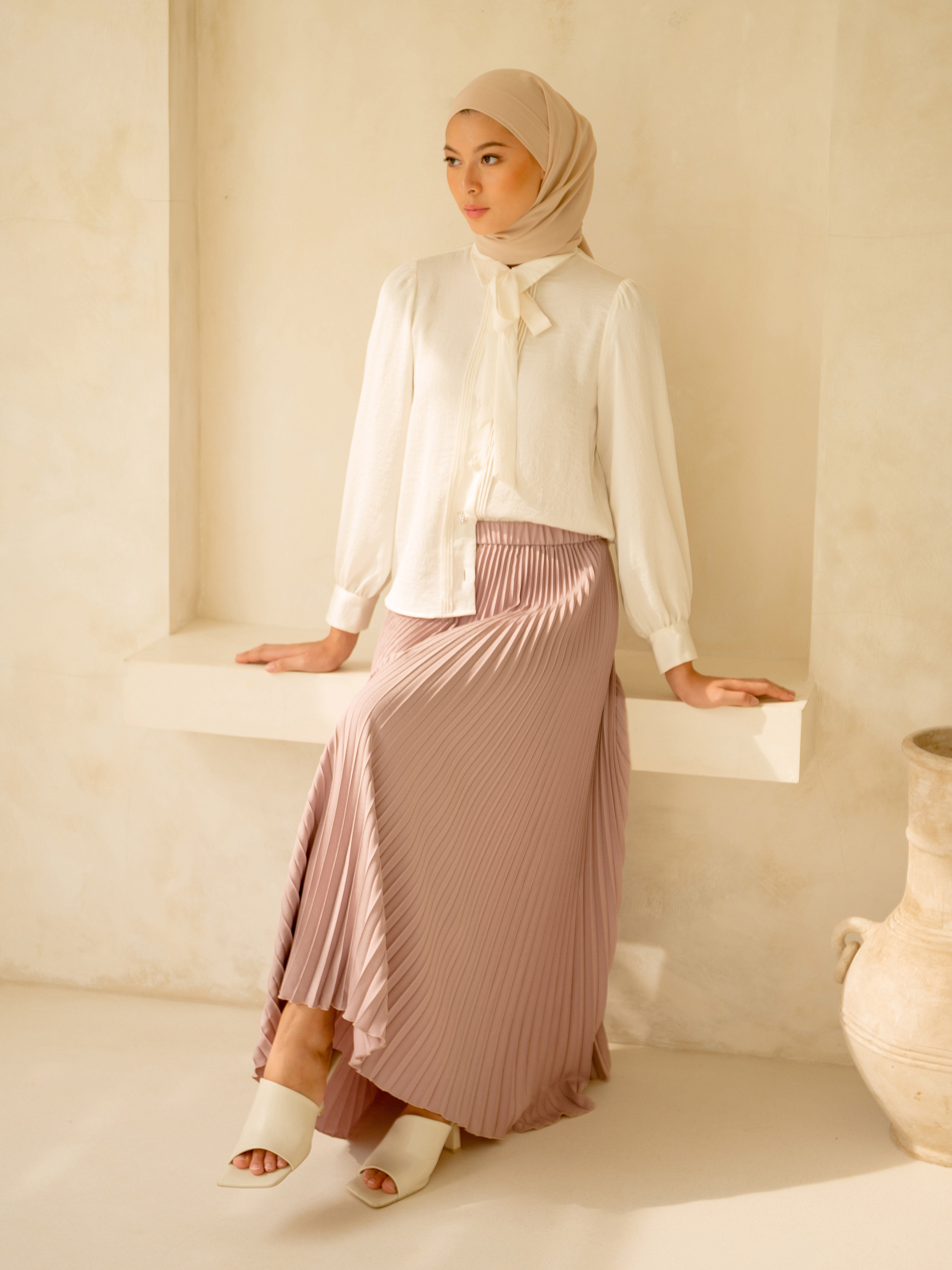 Vania Pleats Skirt Dusty Pink