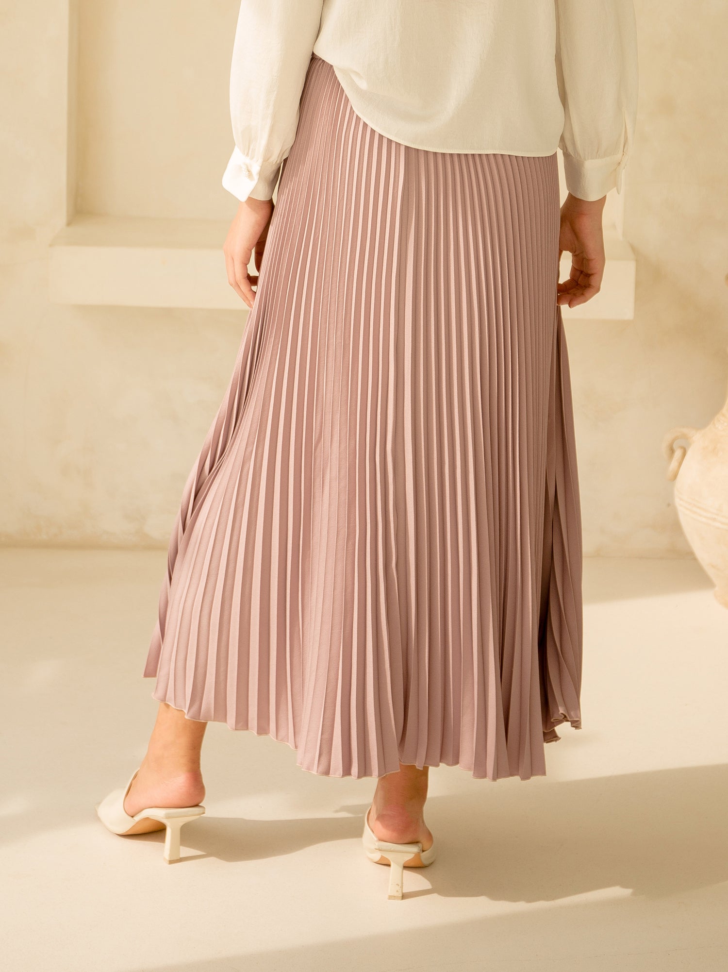 Vania Pleats Skirt Dusty Pink